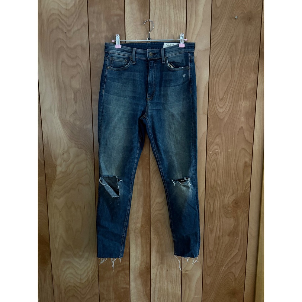 Rag & Bone Nina High-Rise Ankle Skinny Jeans Evergreen Size 27